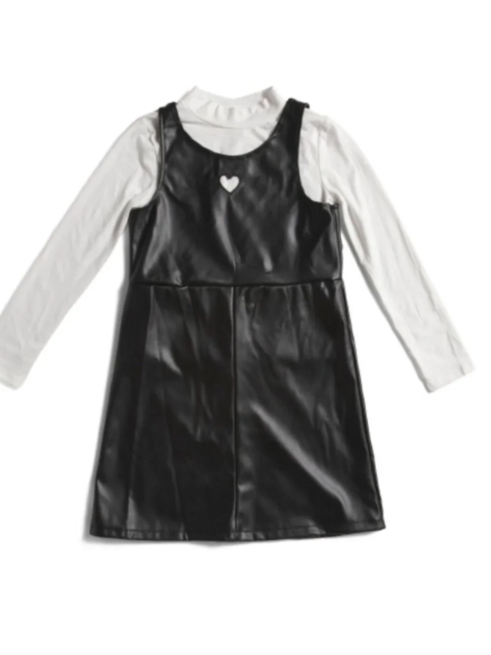 NWT B TWEEN Little Girls Faux Leather Jumper with Turtleneck and Headband